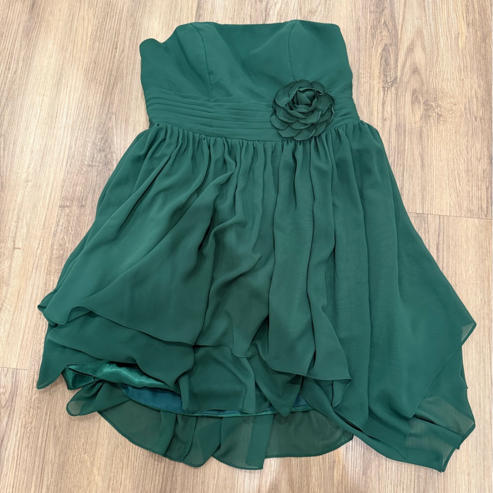 Hebeos Elegant Green Strapless Dress size 16